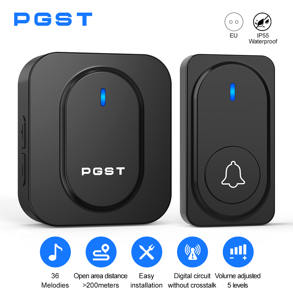 Home Security Lights - PGST Wireless Doorbell 36 Chimes LED