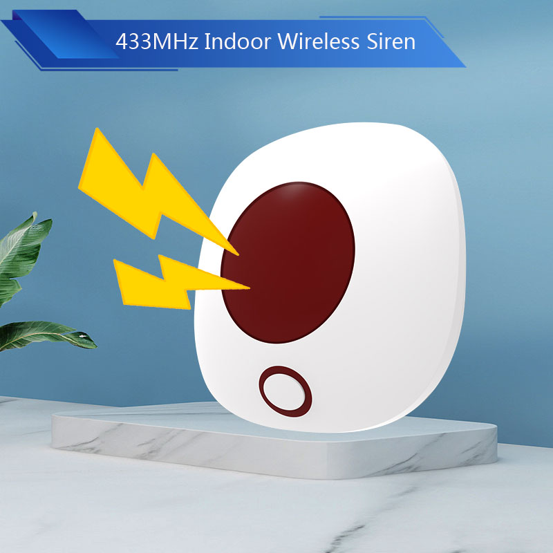 Home Security Lights - Indoor 433MHz Wireless Siren Standalone Burglar