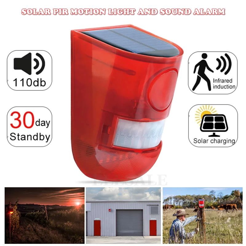Home Security News - Waterproof Solar Powered Alarm Light Infrared
