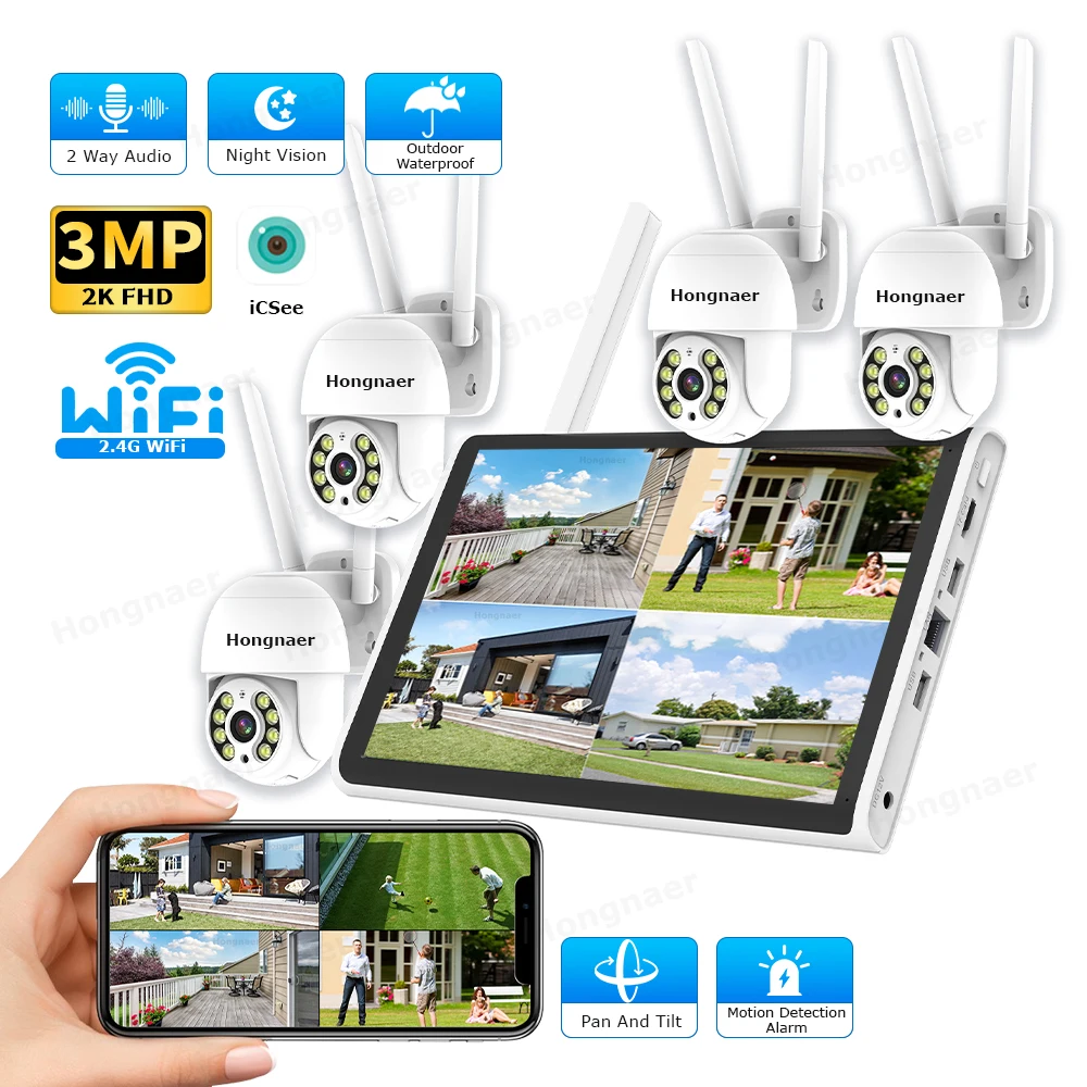 2026 Hongnaer 3MP 4 Channel Wi - огляд і ціна Home Security Cameras Wireless