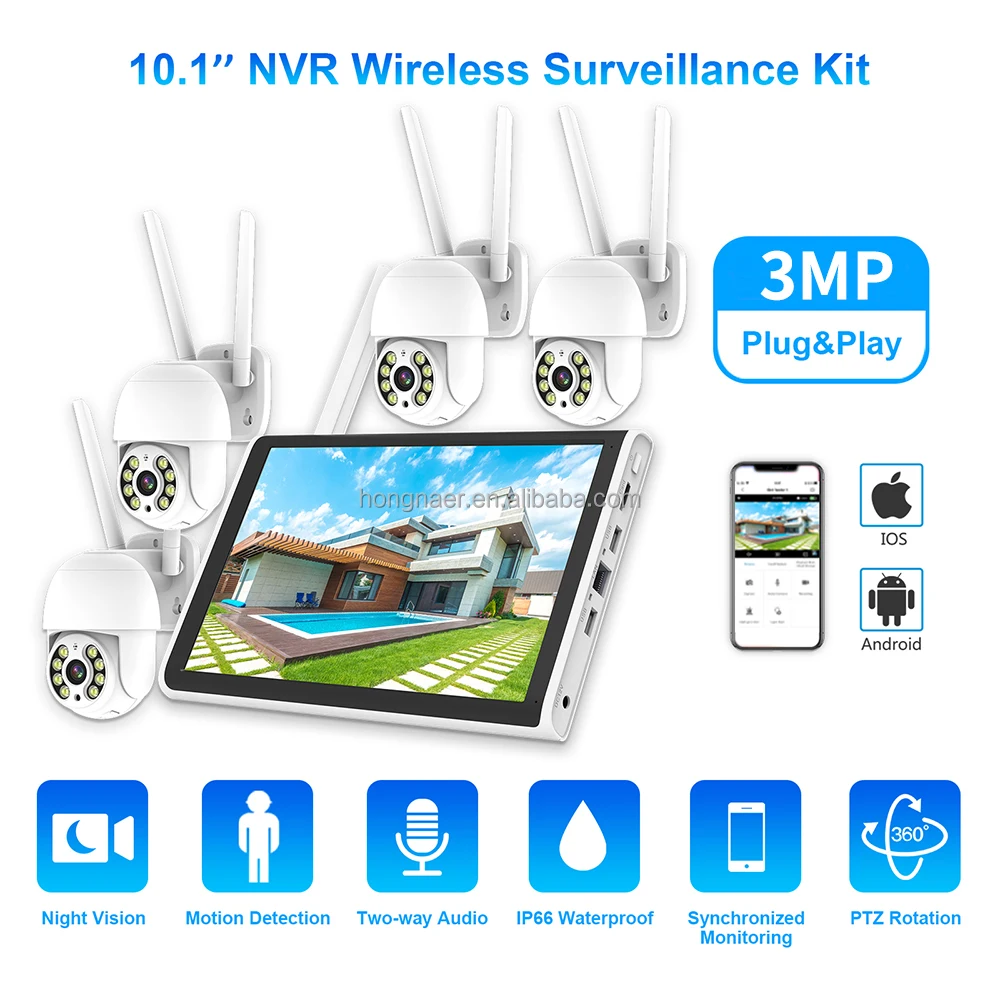 2026 Hongnaer 3MP 4 Channel Wi - огляд і ціна Home Security Cameras Wireless